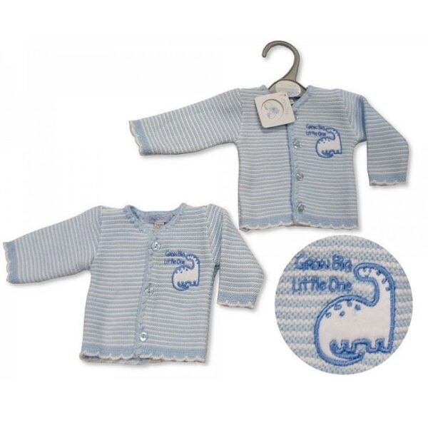 Premature Baby Boys Knitted Cardigan -dino @ Little'Uns Retail Ltd