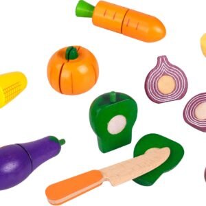 Wooden 17 Piece Cutting Vegetables @ Little'Uns Retail Ltd