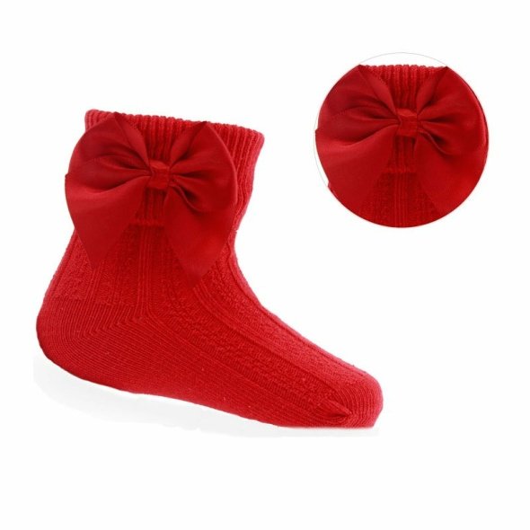 Red Ankle Socks w/Large Bow @ Little'Uns Retail Ltd