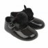 Soft Soled Shoe with Pom Pom Bow-black @ Little'Uns Retail Ltd