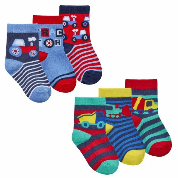 Baby Boys 3 Pack Cotton Rich Design Ankle Socks @ Little'Uns Retail Ltd