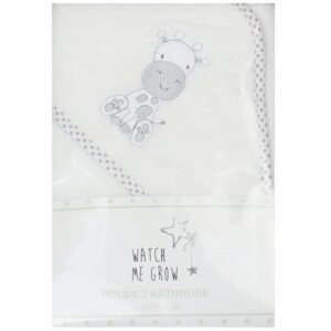 Baby Grey Giraffe Hooded Towel/robe @ Little'Uns Retail Ltd