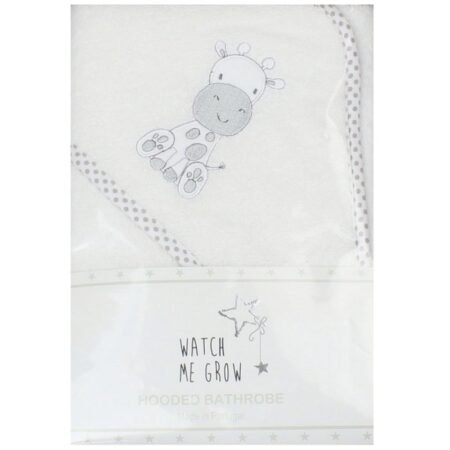 Baby Grey Giraffe Hooded Towel/robe @ Little'Uns Retail Ltd