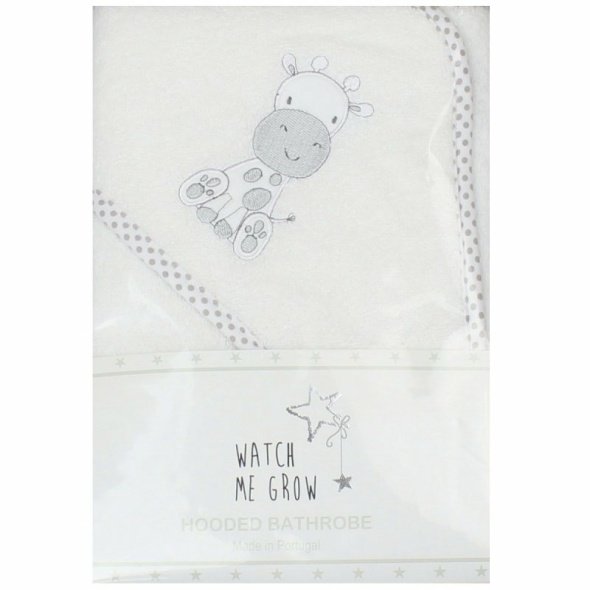 Baby Grey Giraffe Hooded Towel/robe @ Little'Uns Retail Ltd