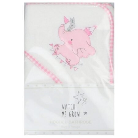 Baby Pink Elephant Hooded Towel/robe @ Little'Uns Retail Ltd