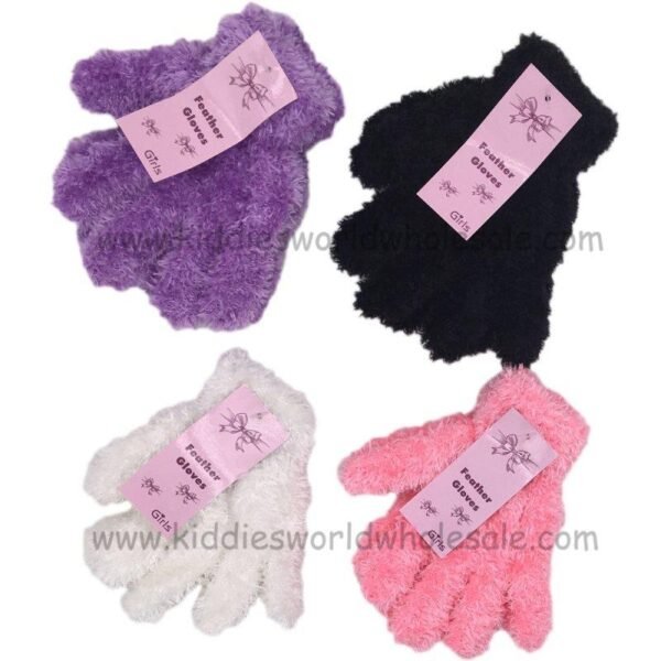 Girls Feather Gloves @ Little'Uns Retail Ltd