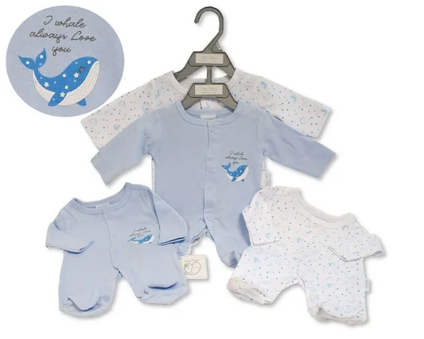 Prem Boys Sleepsuit 2pk Hello World