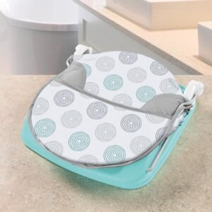 Summer Deluxe Baby Bath chair- Dashed Dots/Grey @ Little'Uns Retail Ltd