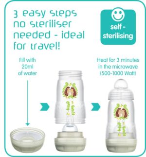 Mam Easy Start Anti-colic Bottle Pink 160ml 3pk