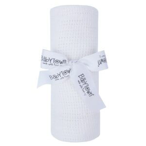 Baby Cellular Roll Blanket- White