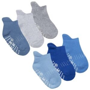 Baby Boys 3 Pack Terry Trainer Liner Socks with Grippers @ Little'Uns Retail Ltd