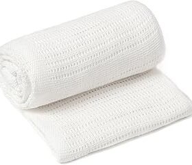 Baby Cellular Roll Blanket- White