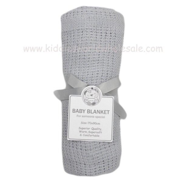 Baby Cellular Roll Blanket- Grey @ Little'Uns Retail Ltd