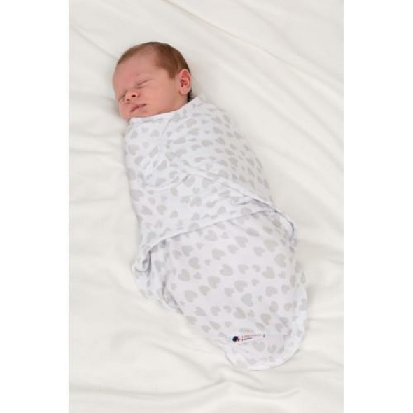 Little Chick London Simply Swaddle Sweetheart Grey 0-3m