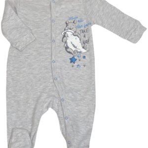 Grey Winnie The Pooh Baby Grow @ Little'Uns Retail Ltd