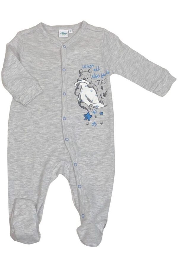 Grey Winnie The Pooh Baby Grow @ Little'Uns Retail Ltd