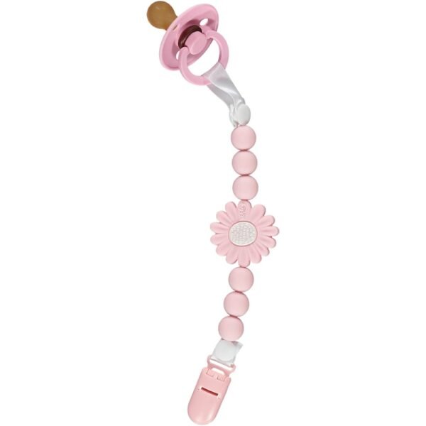 Nibbling Petal Dummy Clip – Pink @ Little'Uns Retail Ltd