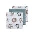3-pack Face Cloths: Sage Green Animals