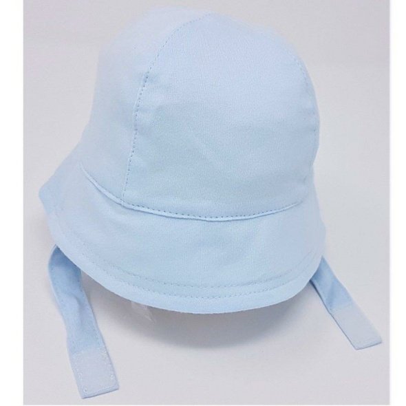 Baby Jersey Cloche Hat Chin Strap (Pink/Blue) @ Little'Uns Retail Ltd