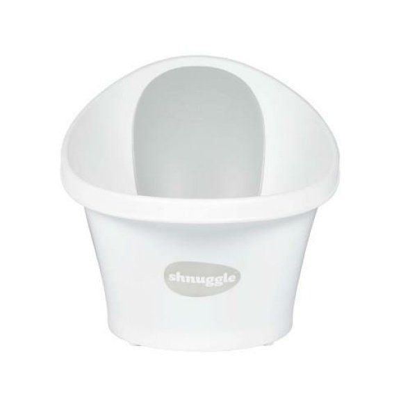 Shnuggle Bath with Bum Bump and Plug White/grey @ Little'Uns Retail Ltd