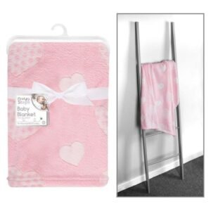 Supersoft Heart Fleece Baby Blanket @ Little'Uns Retail Ltd