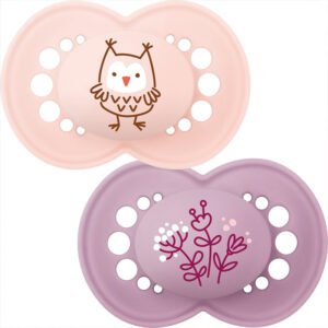 MAM Original Soother Nature Matt Pink 12m+ 2Pk @ Little'Uns Retail Ltd