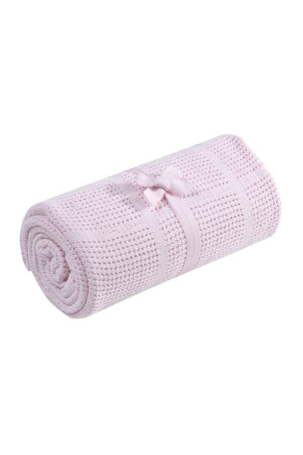 Pink Cellular Cotton Blanket @ Little'Uns Retail Ltd