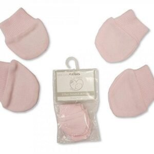 Premature Baby Scratch Mittens – Pink 2pk @ Little'Uns Retail Ltd