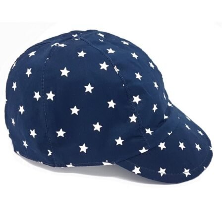 Baby Boys Poplin Stars Soft Peak Cap @ Little'Uns Retail Ltd