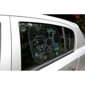 Clippasafe Auto Safari Fun Sun Screens Black- 2 Pack @ Little'Uns Retail Ltd