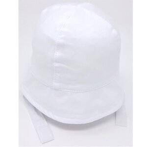 Baby Jersey Cloche Hat with Chin Strap- White @ Little'Uns Retail Ltd