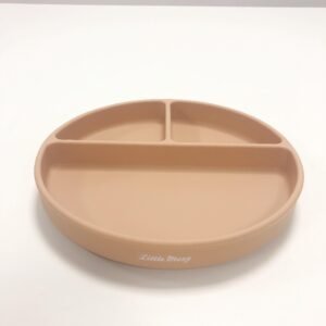 Little Moxy Divided Suction Plate And Cutlery Set-Apricot @ Little'Uns Retail Ltd