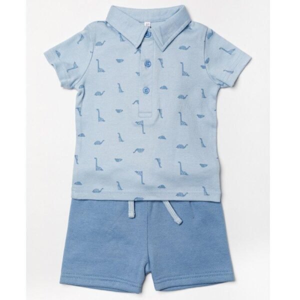 Dinosaur Polo Top & Fleece Short Outfit @ Little'Uns Retail Ltd