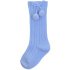 Pom Pom Knee High socks Blue