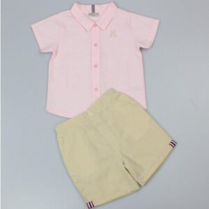 Baby Boys Solid Shirt & Chino Short Outfit @ Little'Uns Retail Ltd
