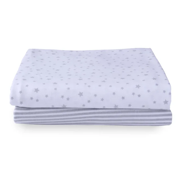 Clair De Lune Stars & Stripes 2 Pack Fitted Moses Sheets @ Little'Uns Retail Ltd