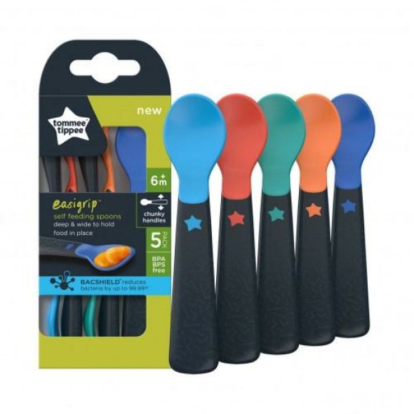 Tommee Tippee Cutlery Feeding Spoons X5 @ Little'Uns Retail Ltd