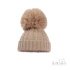 Coffee Cable Knit Hat w/Pom Pom @ Little'Uns Retail Ltd