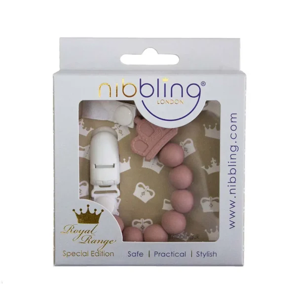 Nibbling Crown Dummy Clip Blush @ Little'Uns Retail Ltd