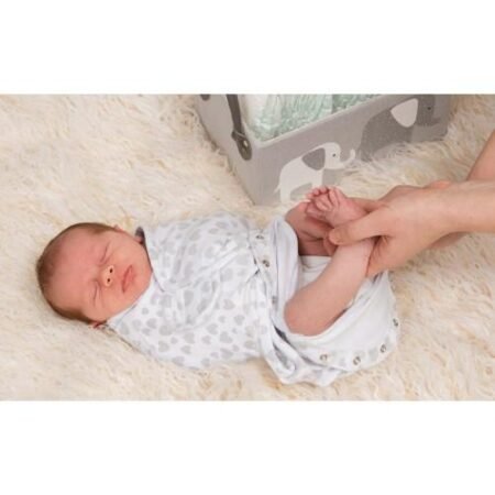 Little Chick London Simply Swaddle Sweetheart Grey 3-5m @ Little'Uns Retail Ltd