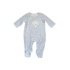 Baby Grey Velour Babygrow @ Little'Uns Retail Ltd