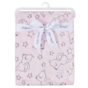 Baby Pink Elephant Jacquard Blanket @ Little'Uns Retail Ltd