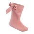 Rose Gold Knee Length Socks W/bow (2-9 Years)