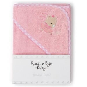 Baby Pink Ballerina Bear Hooded Towel/robe @ Little'Uns Retail Ltd