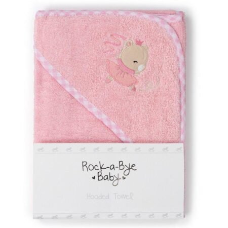 Baby Pink Ballerina Bear Hooded Towel/robe @ Little'Uns Retail Ltd