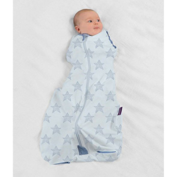 Clevamama Rompers-3in1 Nite Romper & Sleep Bag 1tog Blue 0-9m @ Little'Uns Retail Ltd