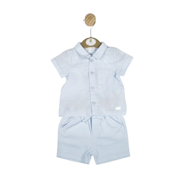 Mintini Top & Short -Blue White Stripe @ Little'Uns Retail Ltd