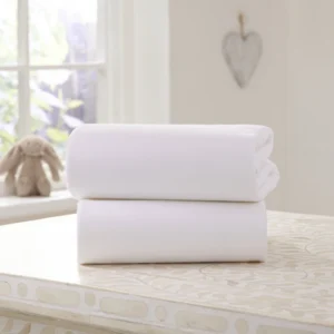 2 Pack Universal Bedside Crib Fitted Sheets – 50 x 90 cm @ Little'Uns Retail Ltd