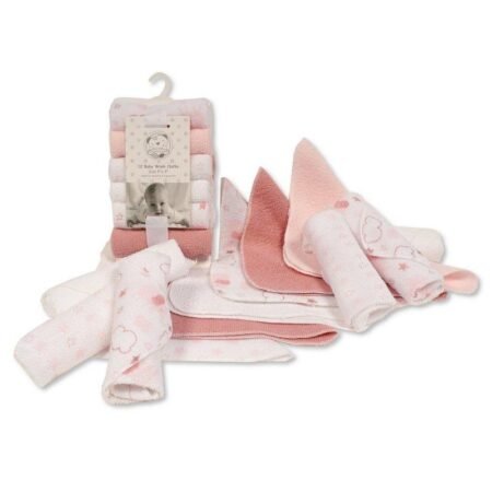 Baby Wash Cloths 12-pack-pink @ Little'Uns Retail Ltd