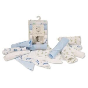 Baby Wash Cloths 12-pack-blue @ Little'Uns Retail Ltd